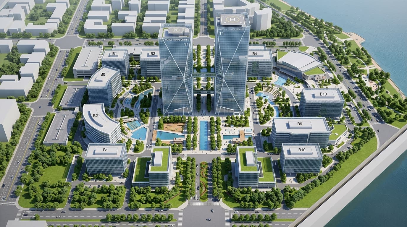 Brigade World Trade Center WTC Devanahalli Master Plan 3D Architectural Scale Model